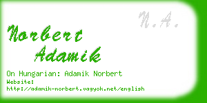 norbert adamik business card